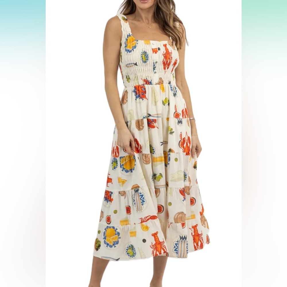 NWOT Lobster Vacation Summer Maxi Dress